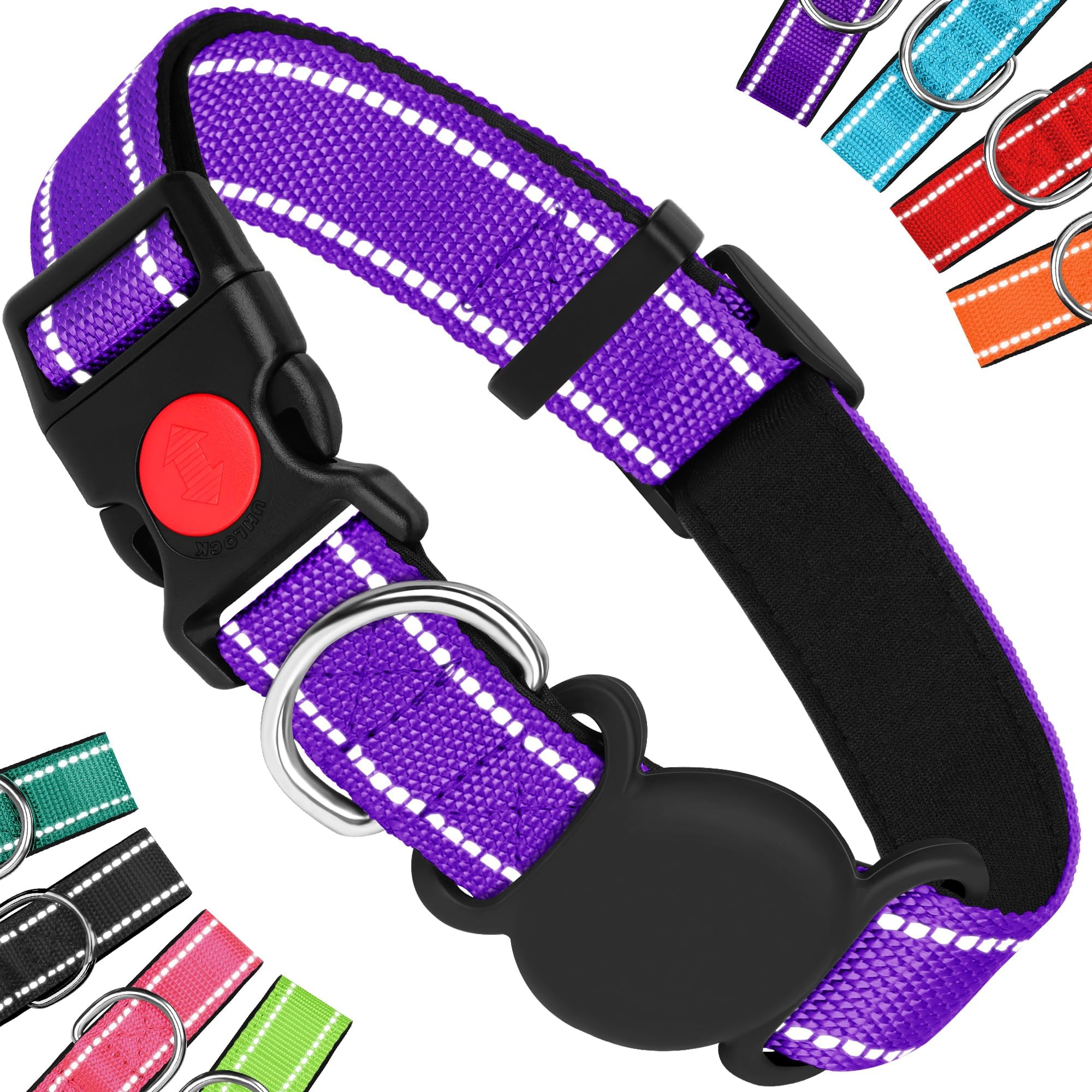 Airtag Dog Collar, HSIGIO Adjustable Dog Collar Nylon