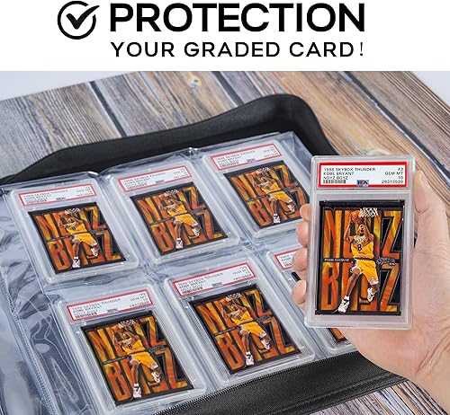 Miniatura 3 de Carpeta de tarjetas graduada,Capacidad para 60 tarjetas graduadas,Carpeta de 6 bolsillos para PSA,Tarjetero de alta calidad con fundas