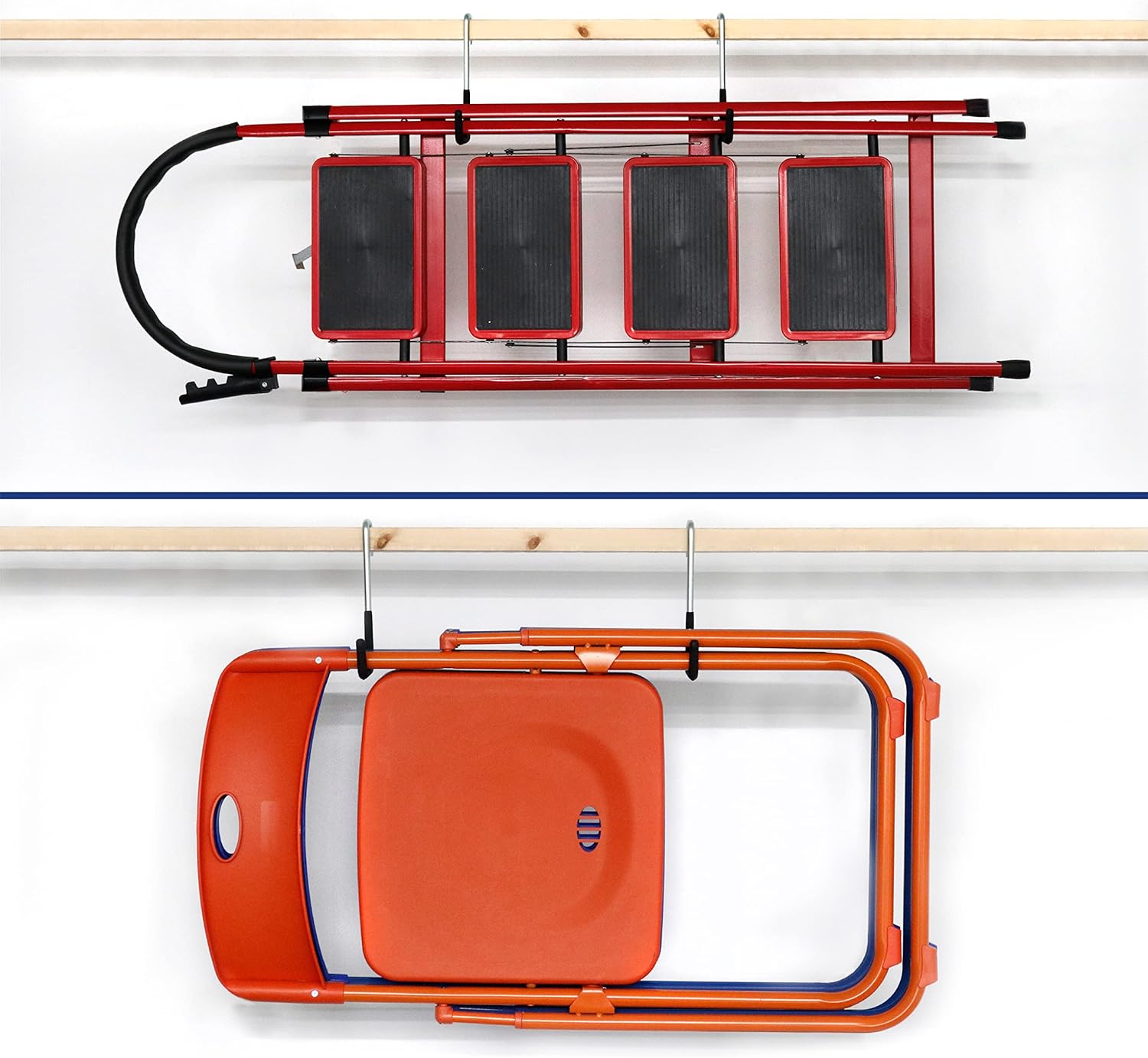 POETISKE Rafter Hanger Hook, Large S Hooks for Hanging, Ladder Hanger, Bike Hooks, Garage Storage Organizer, Black 8PC