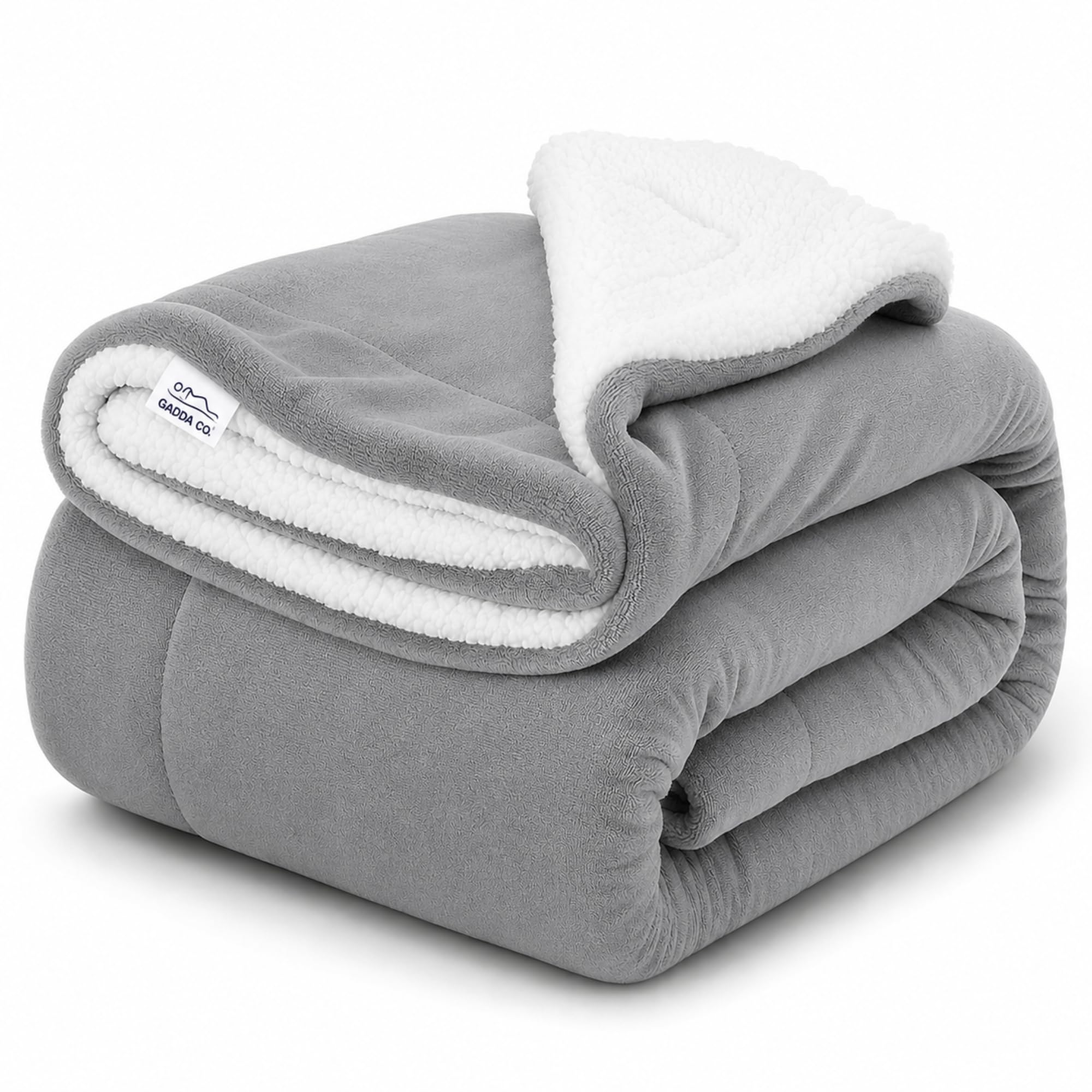 GADDA CO Premium Sherpa Throw Blanket for Adults, 130 x 105 cm | Ultra Soft Reversible Fleece Blanket | Cozy Lap Blanket for Sofa, Couch, Office & Travel | Warm All Season Gift Blanket-image-39
