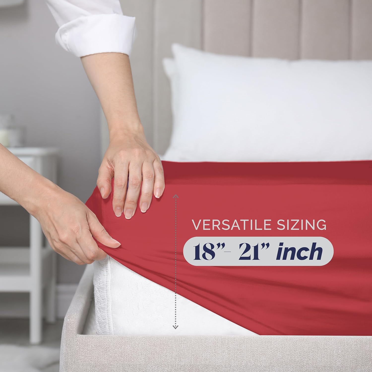 Elegant Comfort Super Soft Bulk 4-Pack Extra Deep Pocket 1500 Premium Hotel Quality Microfiber Fitted Sheet for High Mattress up to 21" inch with Double Sided Smart Pockets, California King, Burgundy