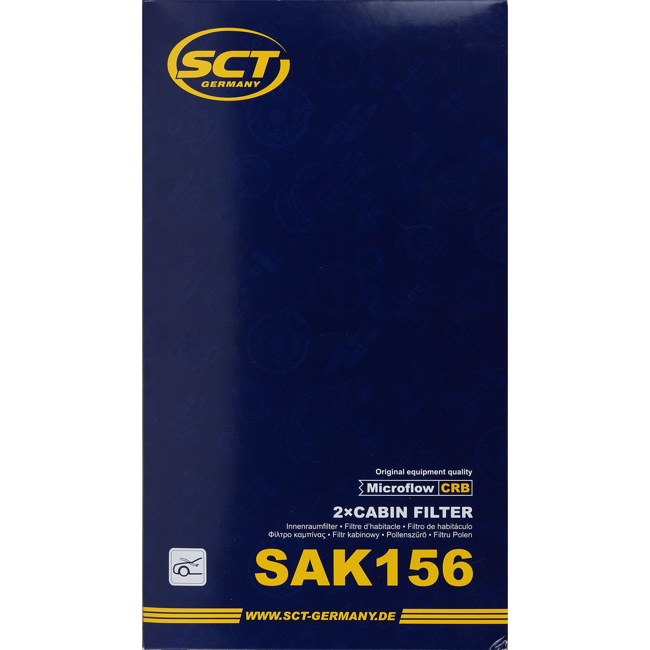 QR-Parts Juego de 5 filtros originales SCT 85499931 SAK 156 para habitáculo de polen