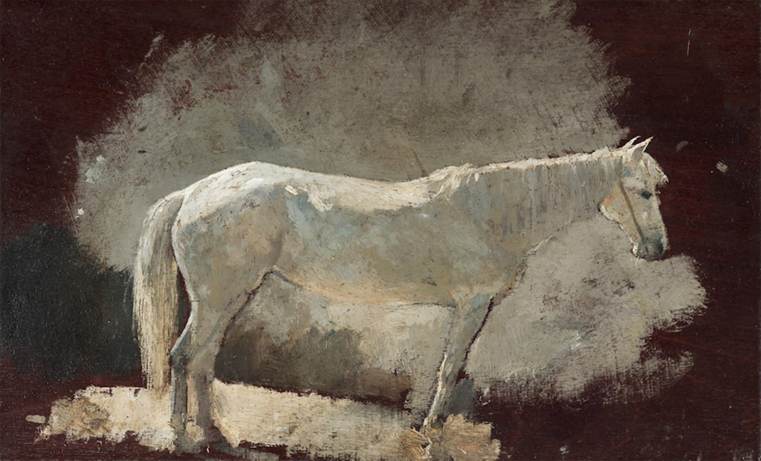 SERENDIPITP Abstract Painting Mural Print Picture Wall Decor Painting White Mare Winslow Homer Vintage Wall Artwork for Home Decor 60x90cm