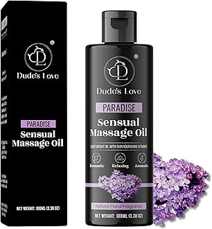 Organic - Edible Floral Sensual Massage Oil for Couple - Smooth Body Glide| No Stain & Non-Sticky | with Fractionated Coconut Oil, Lavender & Orange Blossom Oil | Nourish & Moisturise Skin