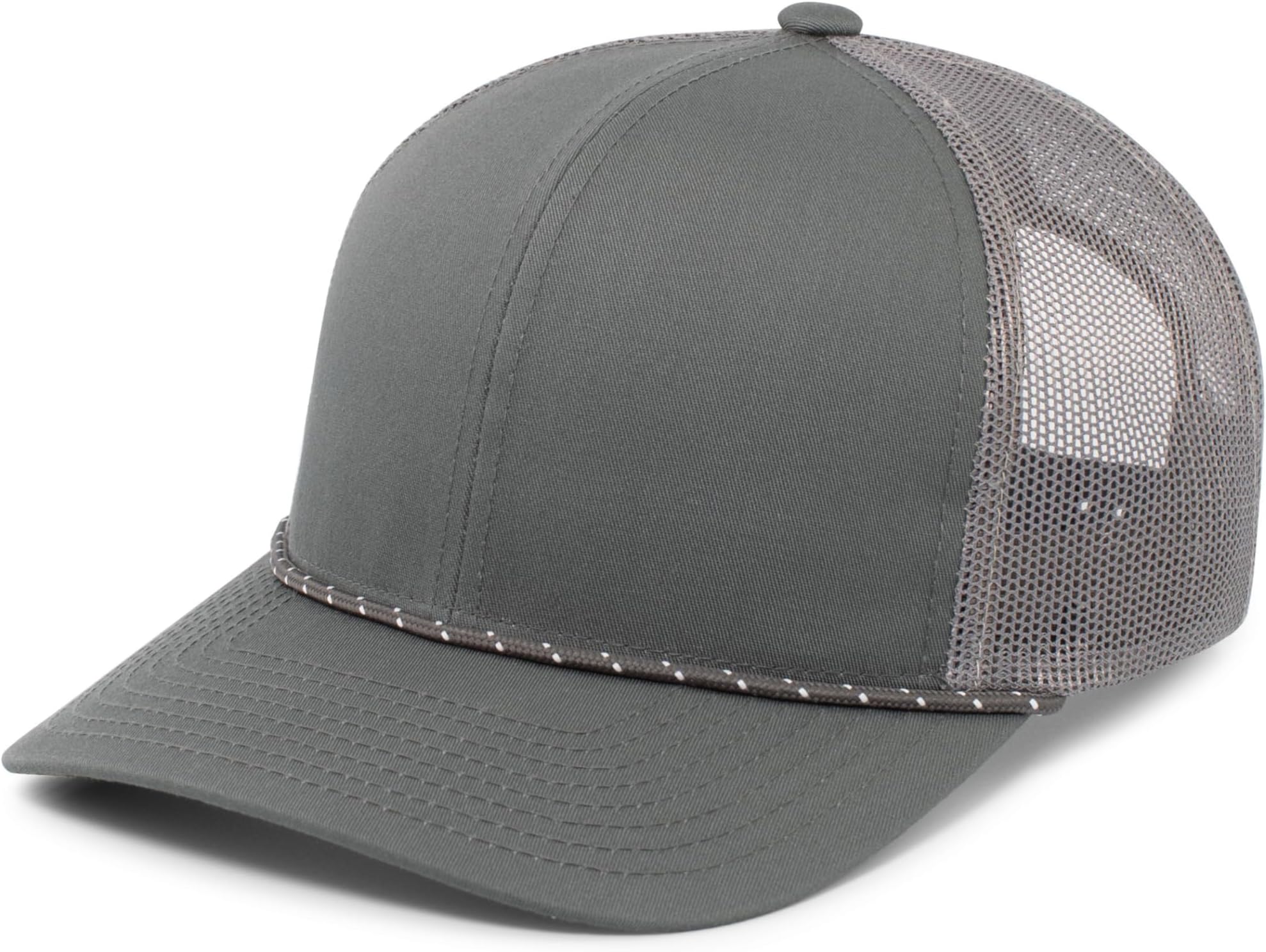 Pacific HeadwearTrucker Snapback Braid Cap – Cotton Blend Mesh Hat, Pro Model Fit and Curved Visor for Everyday Wear