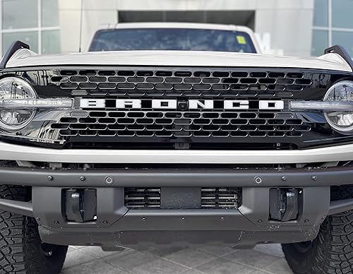 Vista 28 de Superposiciones de letras de rejilla - Compatible con Bronco SUV 2021-2024 - Plástico negro - Nuevo - Ajuste superficial - Ford Bronco