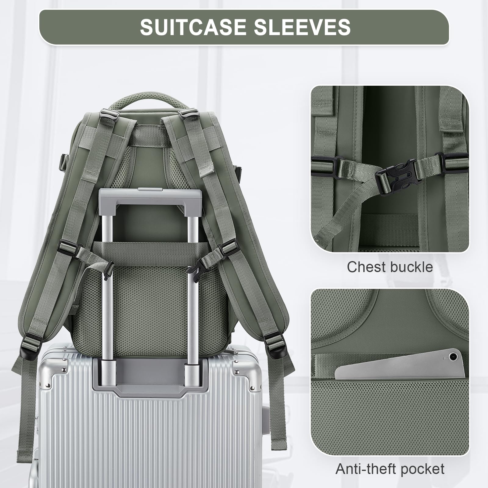 HPLQQ Zaino Bagaglio a Mano Borse da Cabina per Ryanair 40x20x25 Zaino Aereo Zaino da Viaggio donna, Borsa da Viaggio aereo Impermeabile 14 Pollici Zaino Casual Porta PC