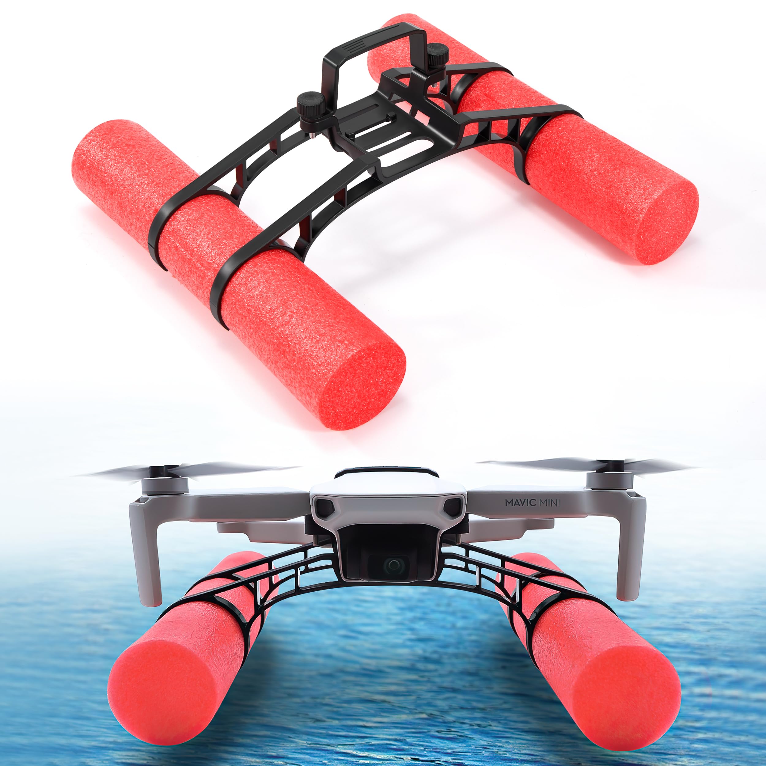 Tren de Aterrizaje de Agua Compatible con DJI Mavic Mini Drone Water Landing Gear Extensión para Mini 2 Drones Negro
