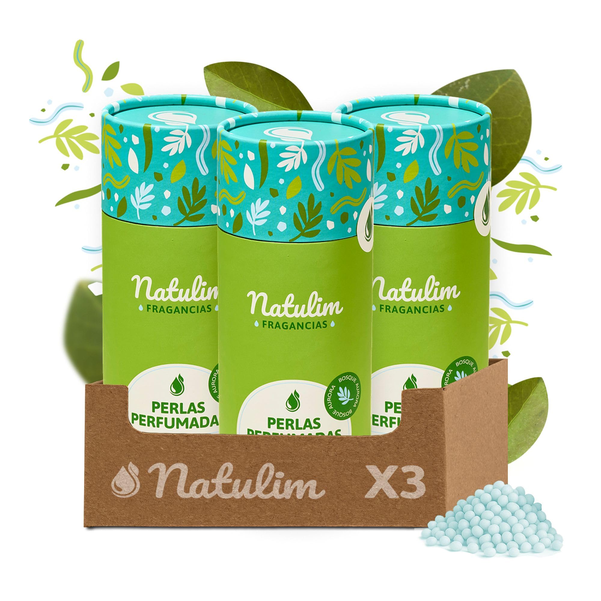 Natulim Perfumed Pearls – Scented Pearls for Clothes – Long Lasting Fragrance – No Harmful Chemicals – Suitable for Sensitive Skin and All Types of Garments – 90 Washes – Pack of 3 (Forest Aurora)