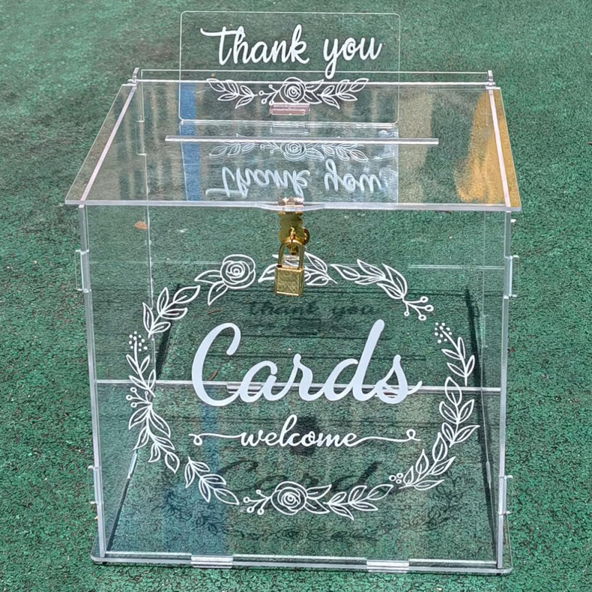 Große für Erinnerungen und Geldgeschenke mit Schloss für Acryl Kartenbox Elegante Hochzeitsbox für Karten und Geld Aufbewahrung bei Feierlichkeiten