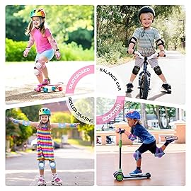 BOSONER Kids/Youth Knee Pad Elbow Pads for Roller Skates Cycling BMX Bike Skateboard Inline Rollerblading, Skating Skatings Scooter Riding Sports