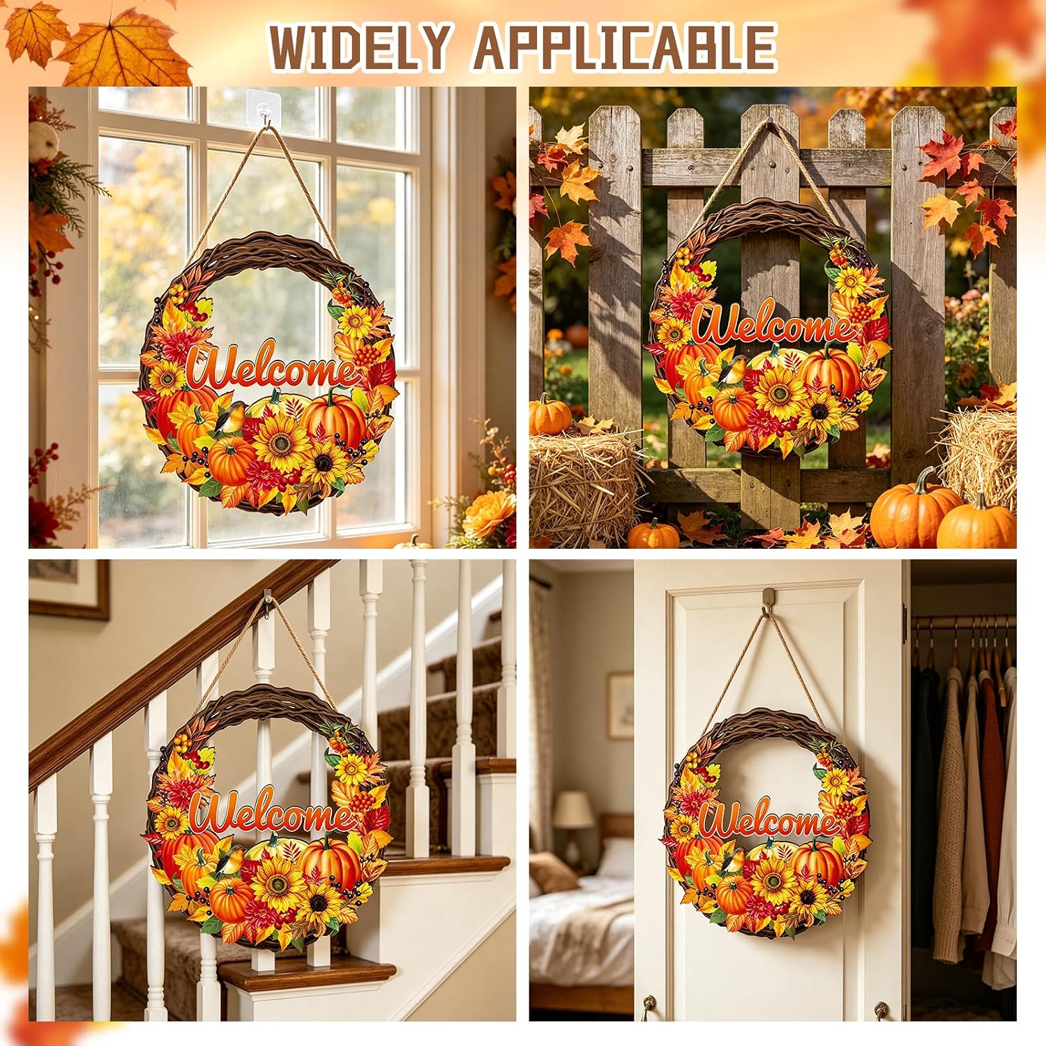 Welcome Fall Wreaths Decor for Front Door