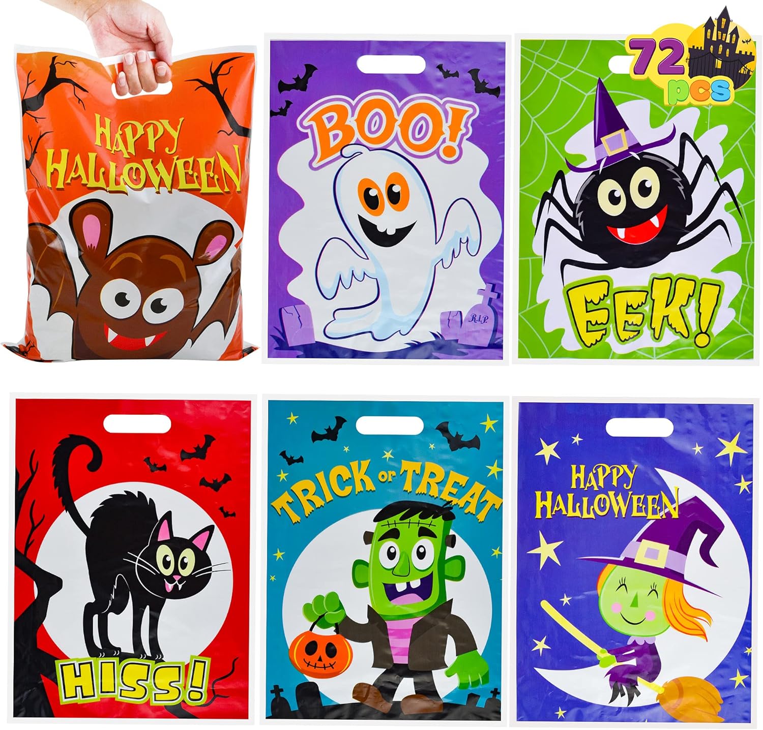 JOYIN 72 PCS Halloween Candy Bag for Trick or Treat