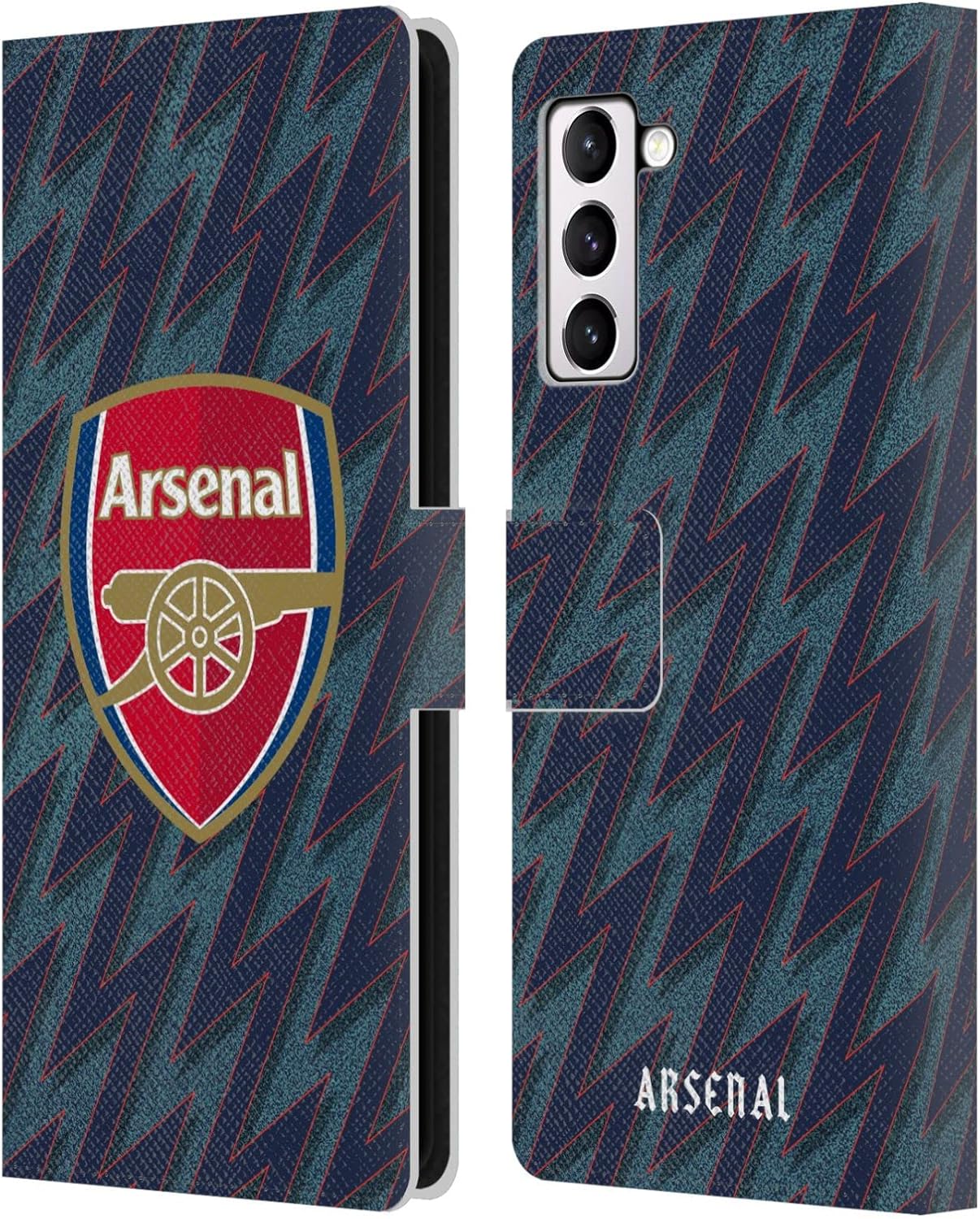 Head Case Designs Officially Licensed Arsenal FC Third 2021/22 Crest Kit Leather Wallet Case Compatible with Samsung Galaxy S21+ 5G