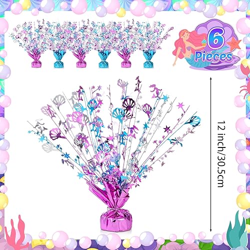 Miniatura 8 de Ceenna 3 piezas de decoración de mesa, centros de mesa metálicos con aerosol de lámina brillante, centros de mesa de plástico con purpurina para