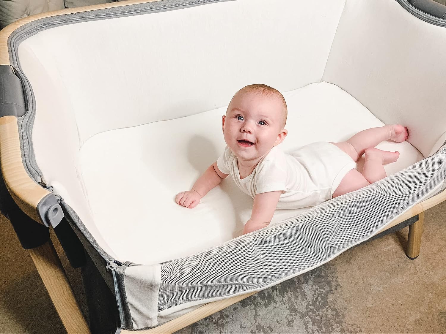 Bassinet Bed Sheets – Premium Bassinet Fitted Sheet for Halo, Mika Micky, Maxi Cosi & Others - 4 Pack 100% Jersey Knit - Bassinet Bedding for Standard Size Oval or Halo Bassinet Pads for Boys & Girls