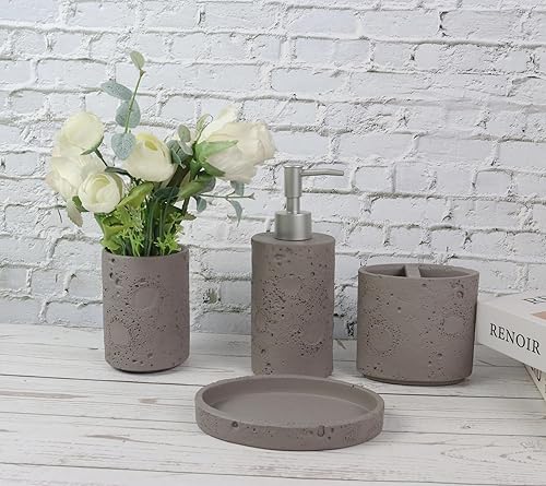 Miniatura 6 de Hymmah Meteorites - Juego de accesorios de baño, decoración de baño de granja, juego de regalo de resina de 4 piezas, necesidades de apartamento,