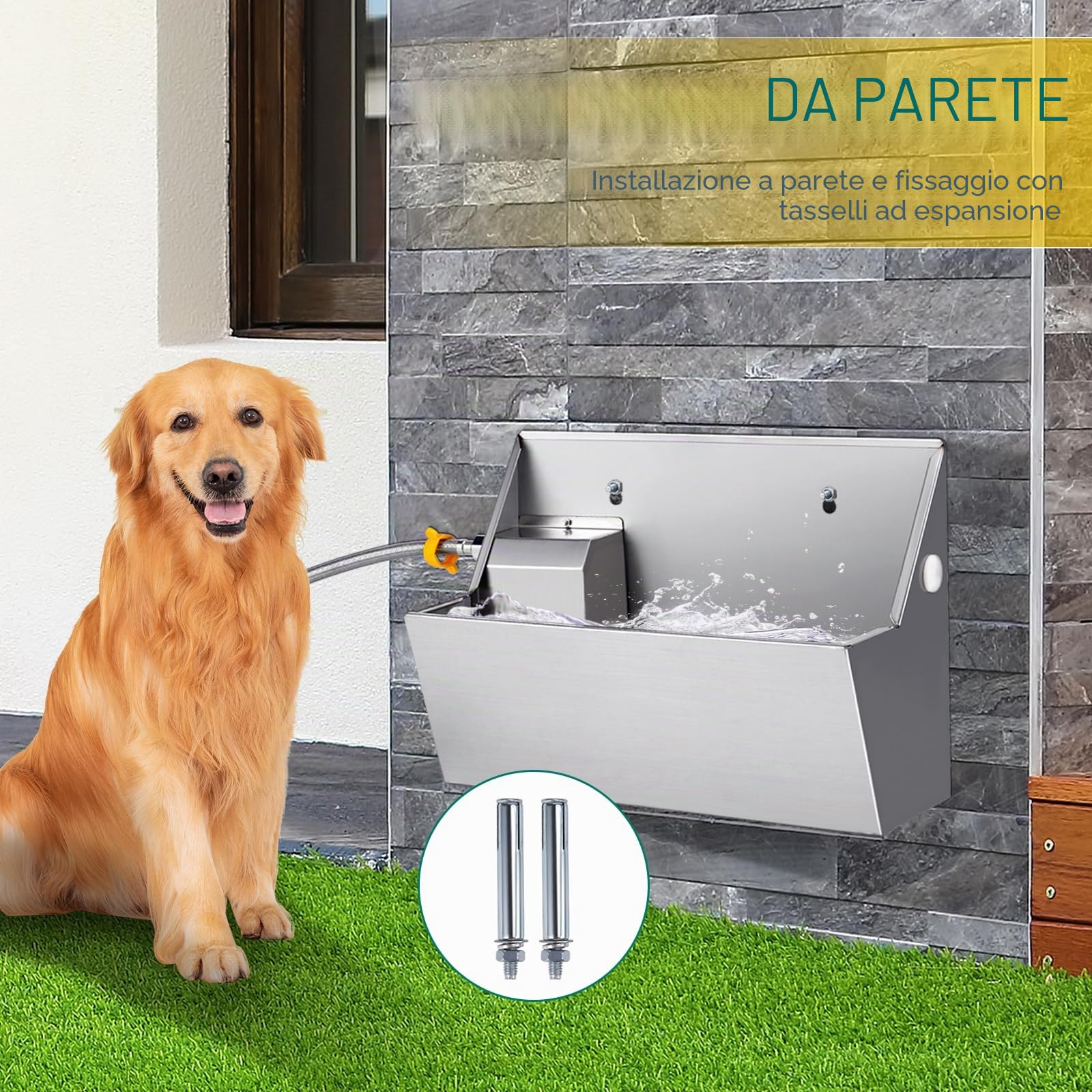 Abbeveratoio Automatico per Cani, Distributore di Ciotola D'acqua per Cani a Riempimento Automatico da 8 L, Abbeveratoio per Bestiame All'aperto per Animali da Fattoria, Cavallo, Pollo e Pollame