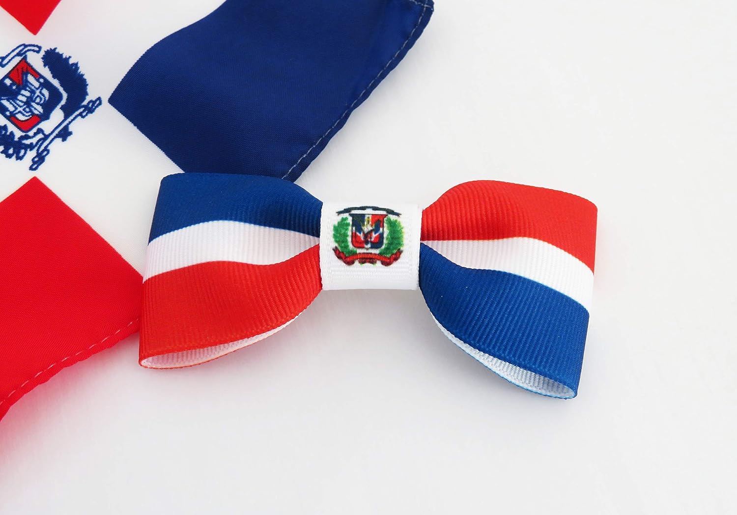 Dominican Republic Flag Hair Bows For Girls Babies Toddlers 3.5 Inch Acessories With Clips Traditional For School Event Travel