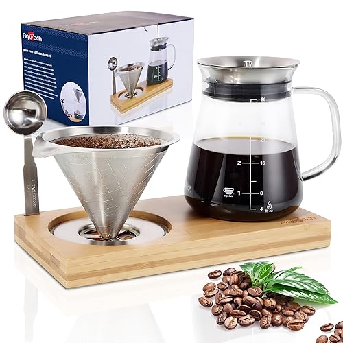 Bamboo-Based Pour-Over Coffee Maker Set
