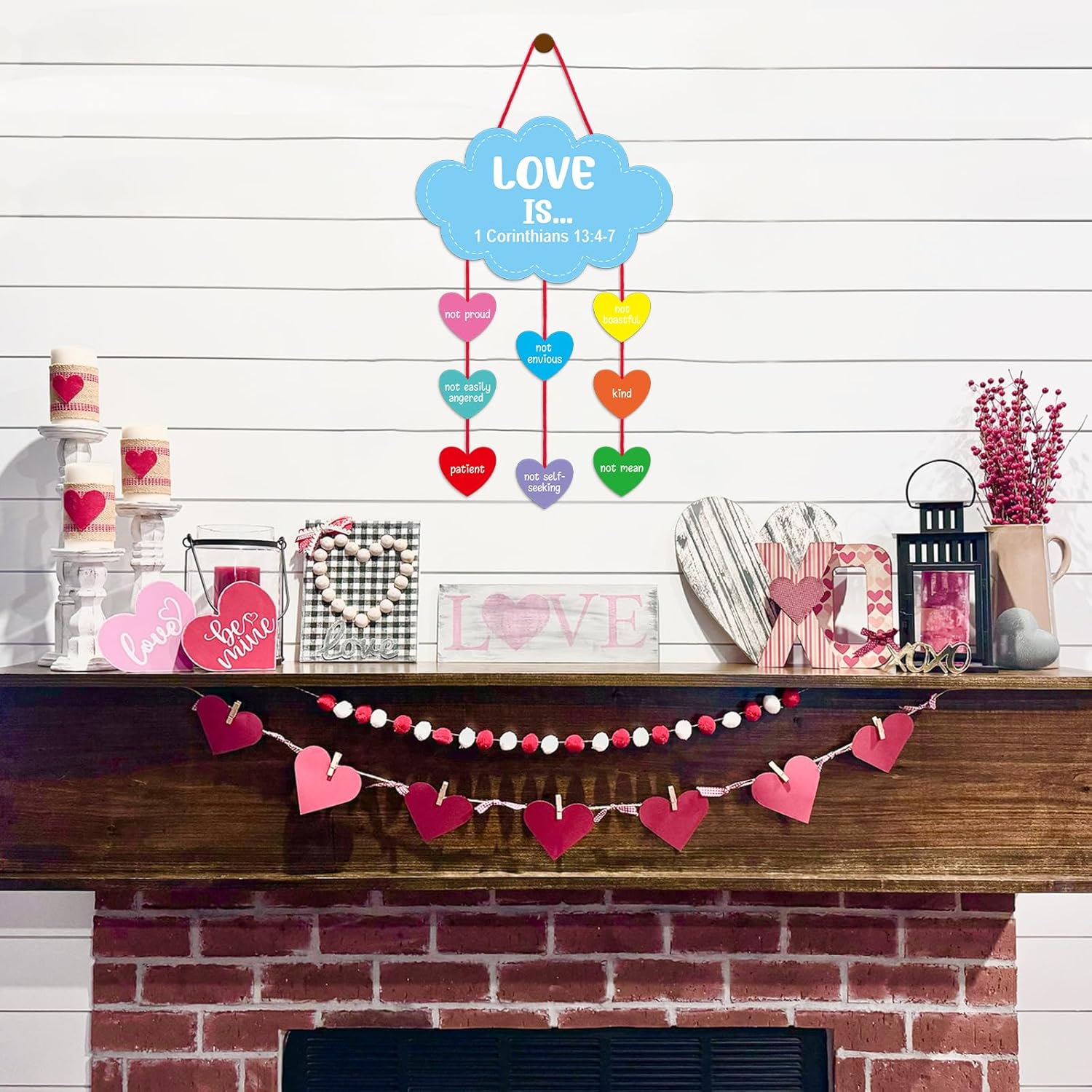 AUGTHEEP 24 Sets Valentine Heart Ornament Craft Kit for Valentine’s Day Gift Sunday School Valentine Crafts Classroom Party