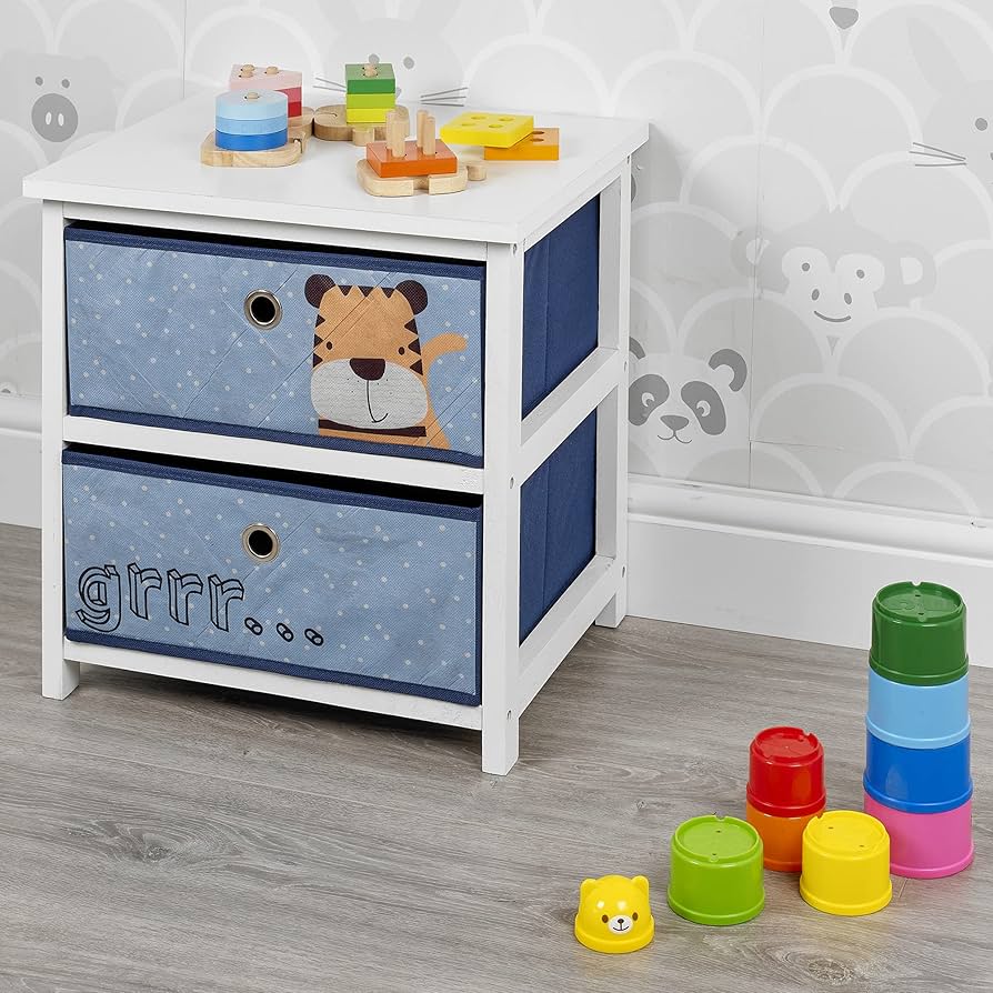 Comodino Bambini URBNLIVING Con 2 Cassetti - Design Elefante Rosa - Foto 8