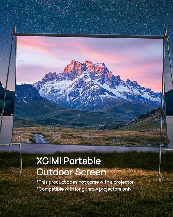 XGIMI MoGo 4 2025 NEW Portable Projector with PowerBase Stand,with Outdoor Portable Projector Screen,5 Hours of Playtime, Google TV with Licensed Netflix, 360° Adjustable Stand, 450 ISO Lumens