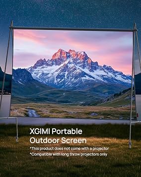 XGIMI MoGo 4 2025 NEW Portable Projector with PowerBase Stand,with Outdoor Portable Projector Screen,5 Hours of Playtime, Google TV with Licensed Netflix, 360° Adjustable Stand, 450 ISO Lumens