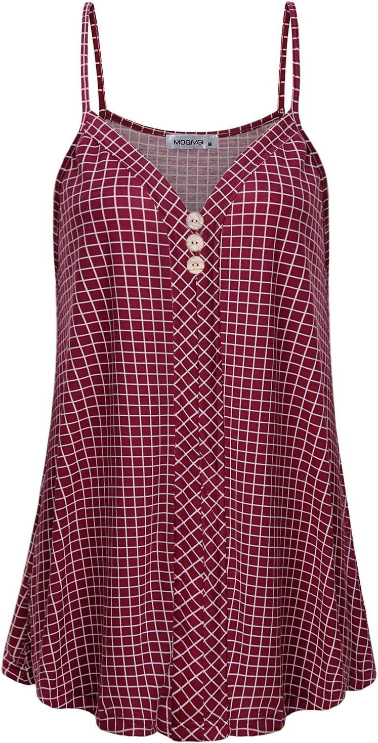 MOQIVGI Womens Summer V Neck Casual Flowy Spaghetti Strap Camisole Tank Tops image 5