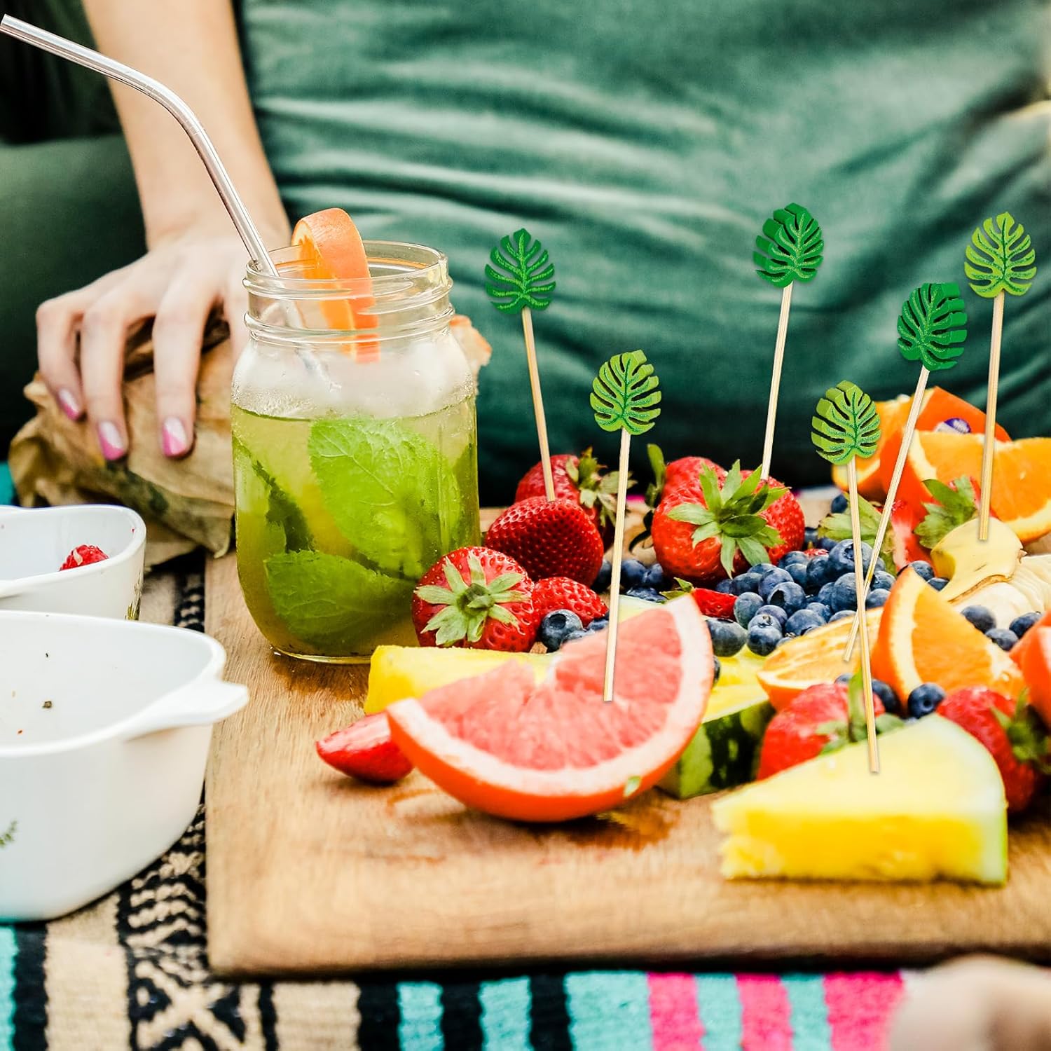 100Pcs Summer Tropical Monstera Leaf Cocktail Picks Ghana Ubuy