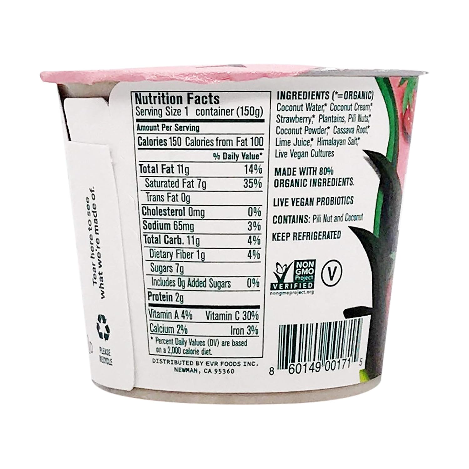 LAVVA Strawberry Plant Based Yogurt, 5.3 OZ