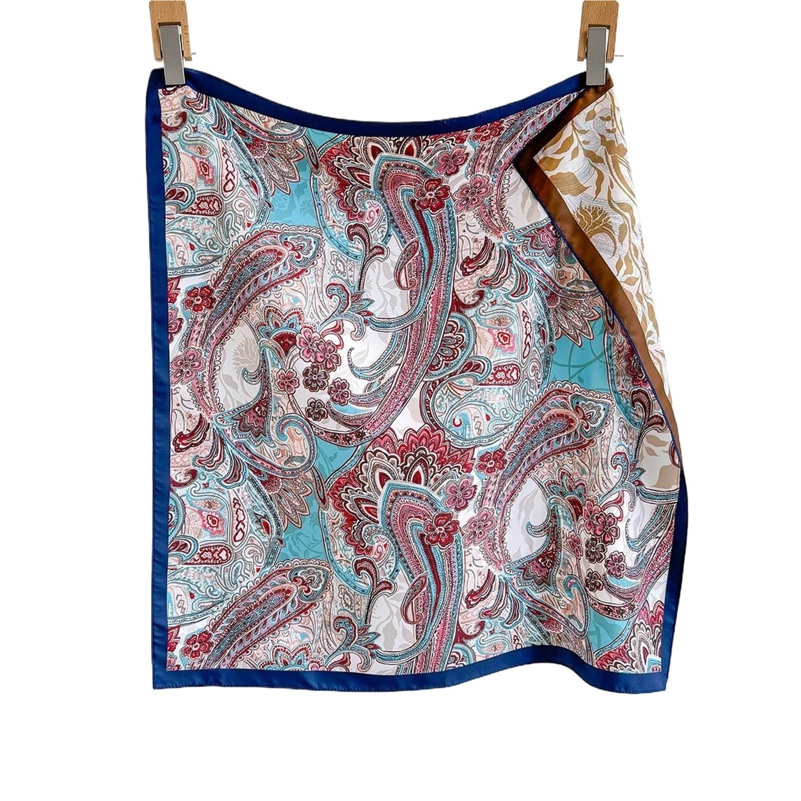 Bufanda de Seda for Mujer, 1 Uds., Bufanda Cuadrada de Seda de imitación, pañuelo de Doble Cara for Mujer, Diademas Estampadas, chales