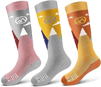 OutdoorMaster Merino Wool Ski Socks, Thermal Winter Warm Socks for Kids