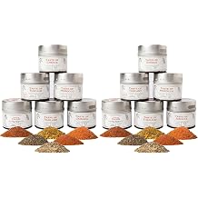 Gourmet World Flavors Seasoning Collection | Non GMO Verified | 6 Magnetic Tins | Spice Blends | Crafted in Small Batches by Gustus Vitae | #68 Pack of 2