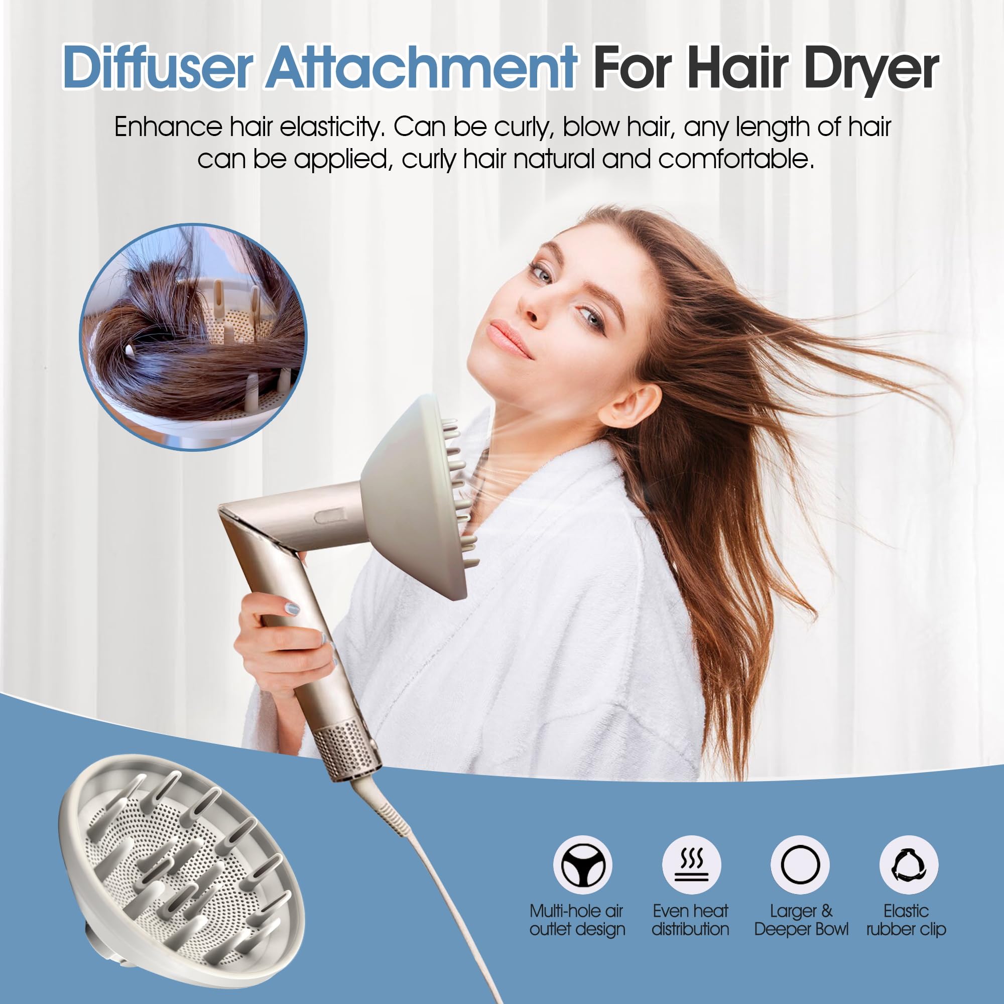Accesorio difusor para secadores de pelo Shark HD430, accesorio difusor de cabello, accesorio difusor rizado, puntas extensibles, secador de pelo, sistema de peinado y secado de aire, herramienta de 5