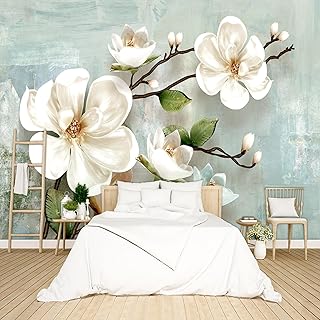 3D 플로럴 모던 벽지 필 앤 스틱 플라워 벽 벽화 침실 거실용 - 274.3cm x 398.8cm(108 x 158인치)