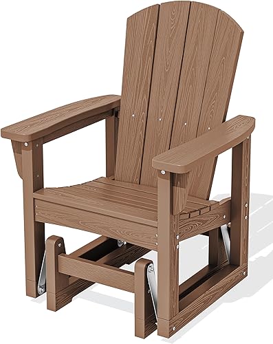 Vista 11 de SERWALL Silla Planeadora para Exteriores, Silla Planeadora de Patio HDPE Balancín Resistente a Todo Clima para Exteriores, Negro