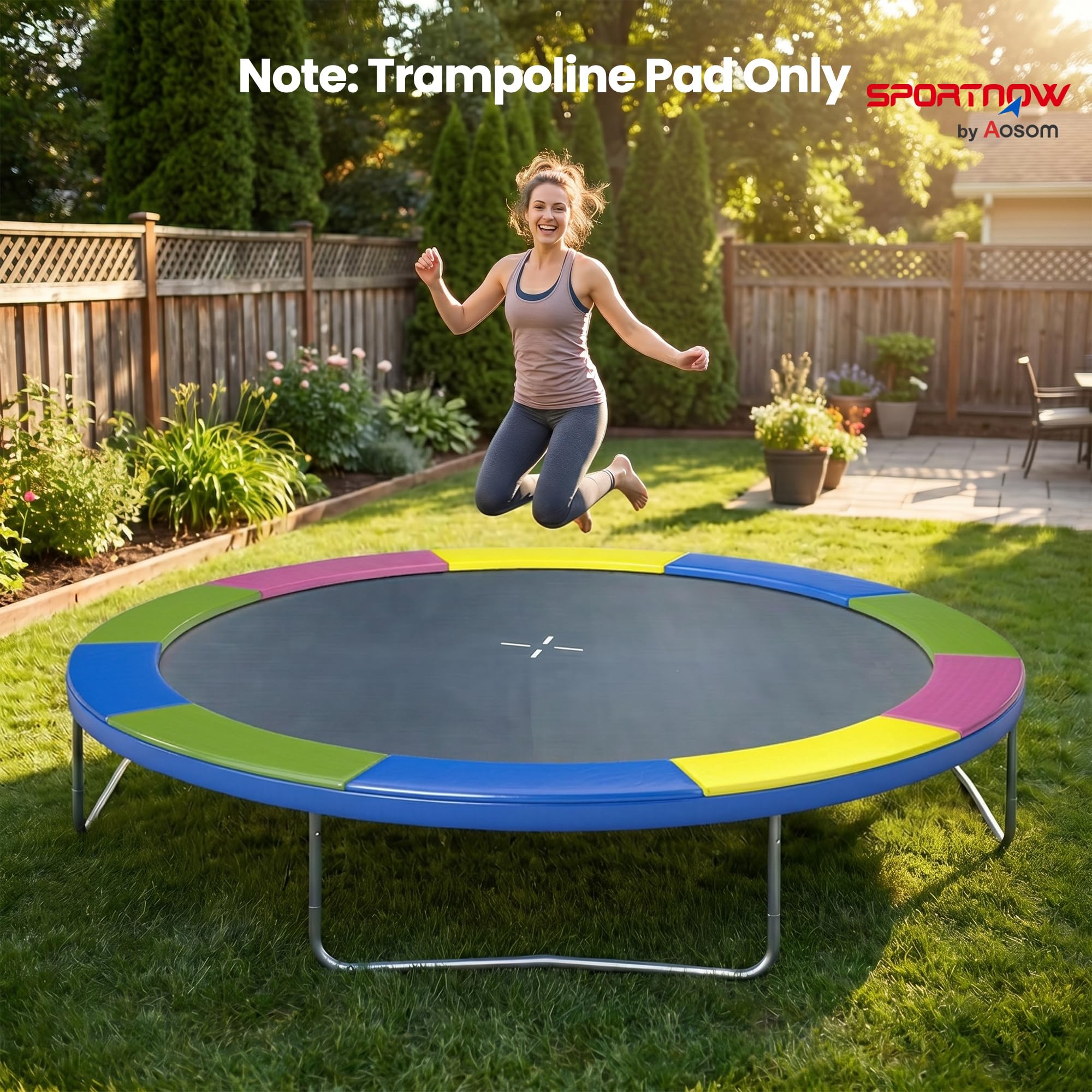 SPORTNOW Trampolin Randabdeckung, Reißfest UV-resistent Federabdeckung, Wasserdicht, Trampolinzubehör Randschutz Ersatzteile für Gartentrampoline