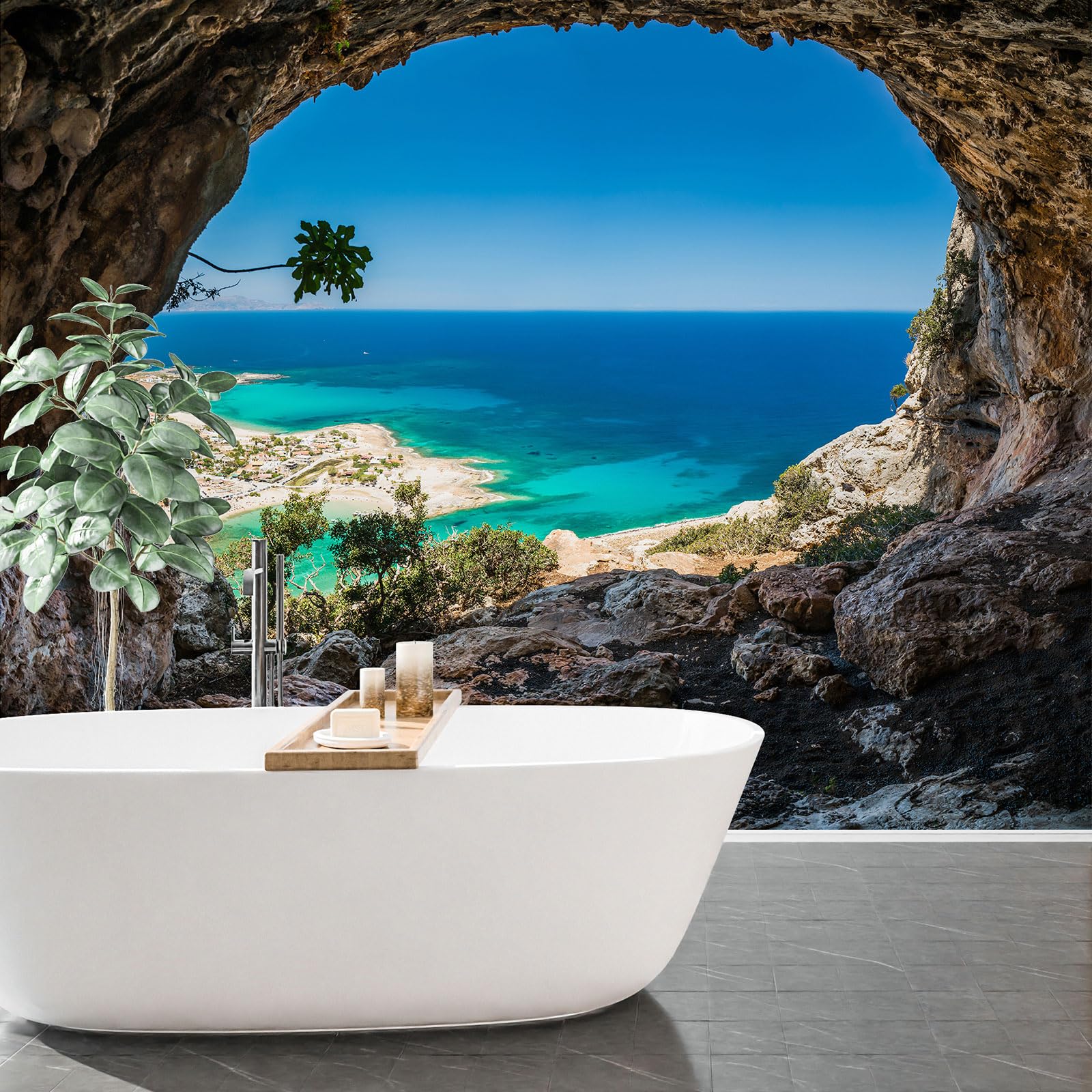 Papier peint panoramique Crète Grèce dans votre salon pour s'évader au soleil