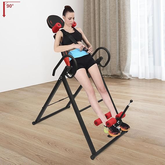 YIYIBYUS Inversion Table Back Pain Heavy Duty Teeter Relief Fitness Hang
