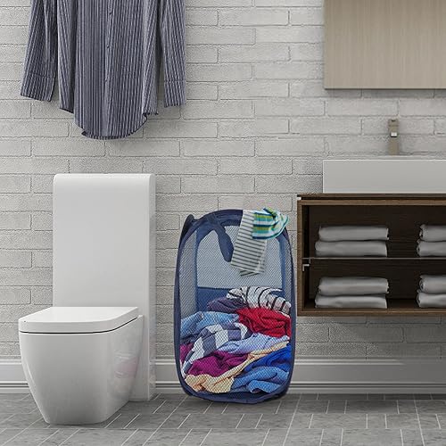 Miniatura 8 de Nvatorfox Paquete de 2 cestas emergentes de almacenamiento y lavandería, canastas de malla emergente para lavandería, portátiles, asas duraderas,