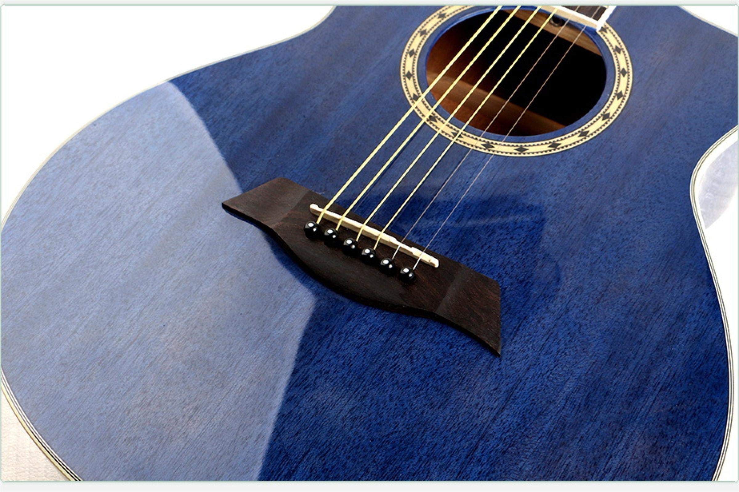 Chitarra acustica elettrica in mogano con corde in acciaio 40 pollici A-Body Guitarra 6 corde Folk Pop Cutaway High Gloss Pickup Blue Black 40 pollici BLS