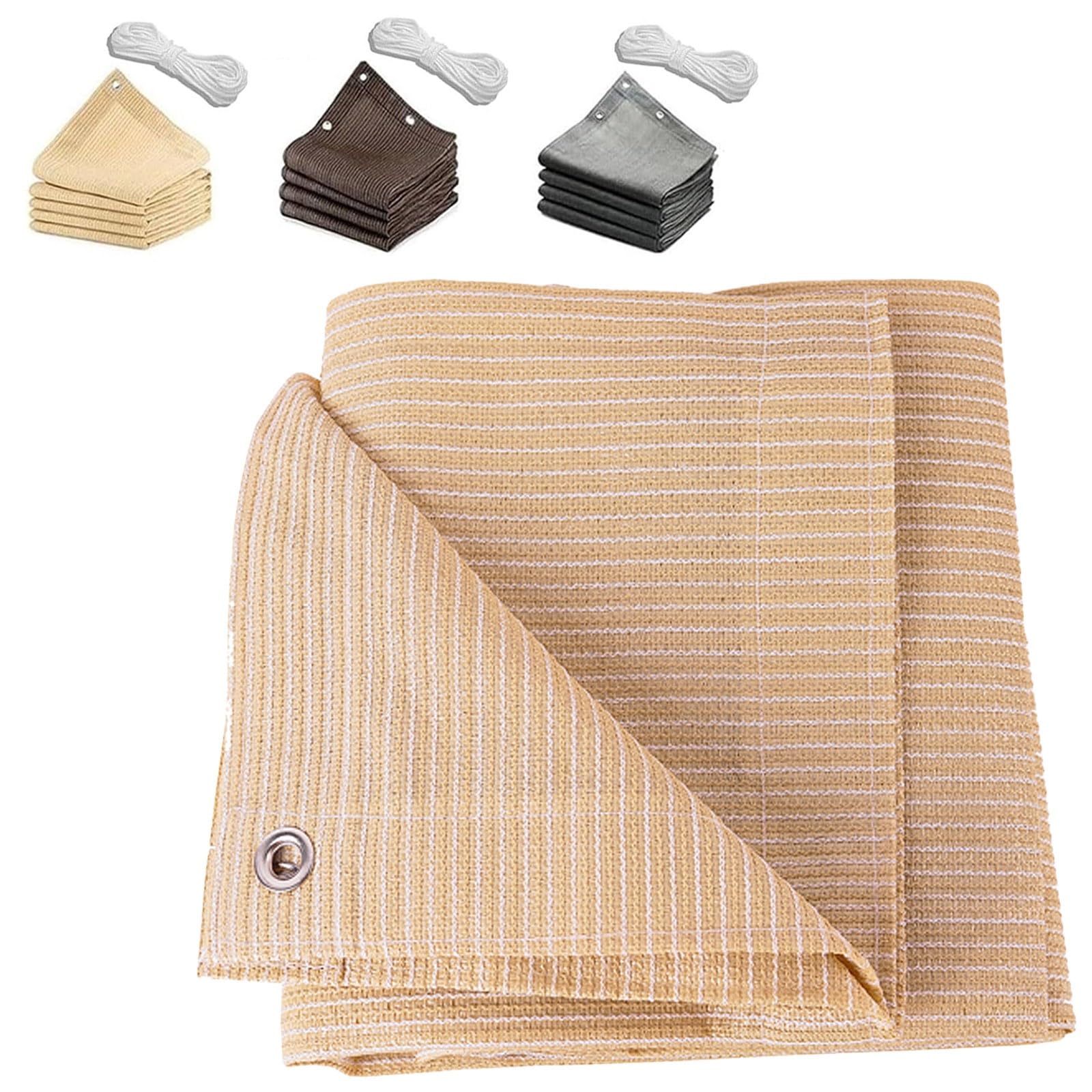 GJZQDKX Rectangular Sun Shade Sail with Eyelets, 90% UV Protection, Breathable & Waterproof Canopy, Ideal for Parks, Camping, Lawns & (Beige, 3x5m/9.8x16.4ft)