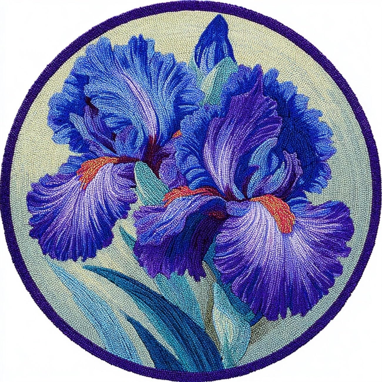 Kitquiver Tapestry Kits for Adults Blue Iris 50x50cm