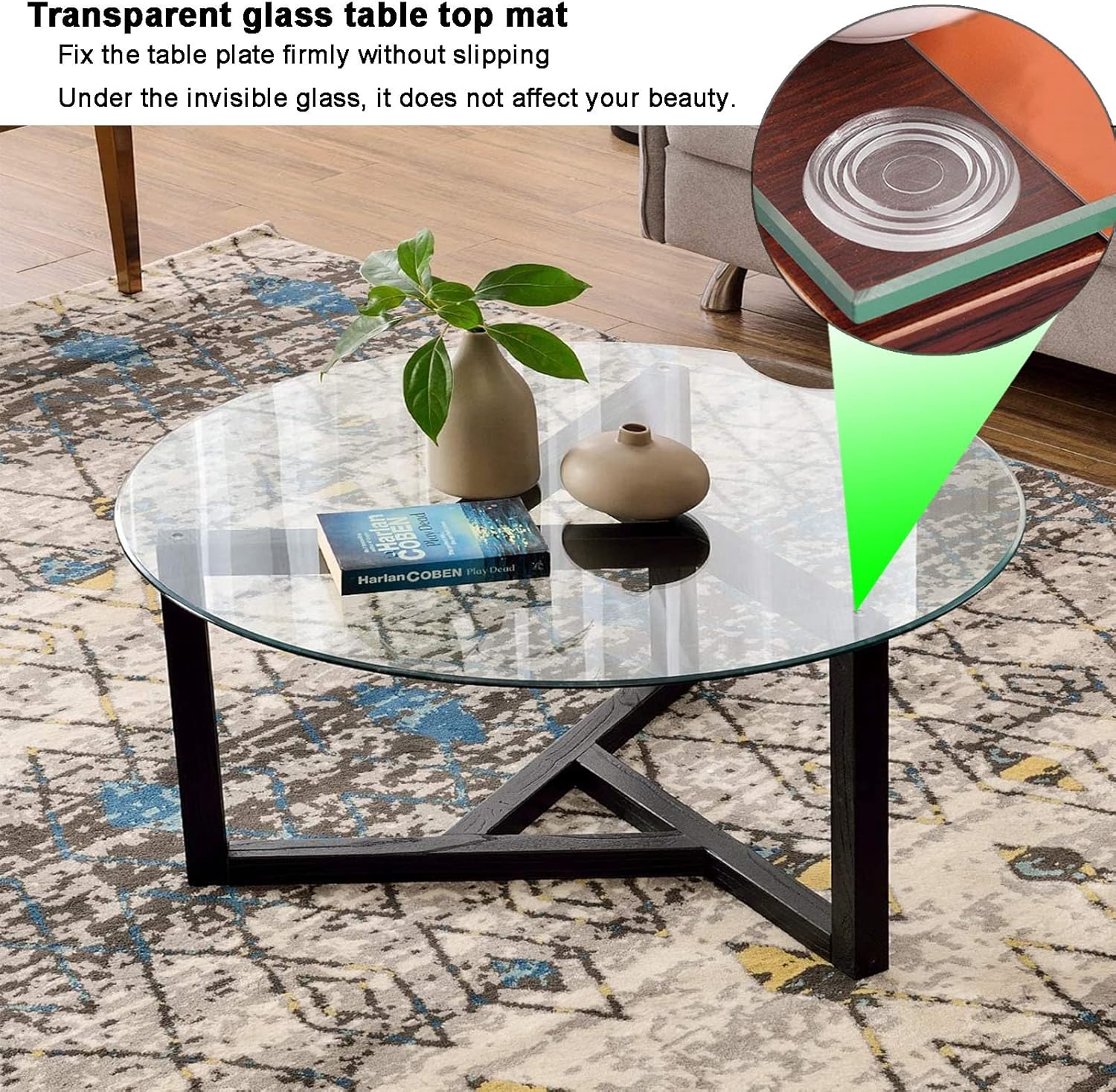 Round Clear Tempered Glass Table Top, 40cm 45cm 50cm 52cm 55cm 60cm 80cm Round Beveled Edge, Glass Table Top Dining Table Coffee Table 0.35in Thick Glass Furniture Replacement Parts, Sturdy