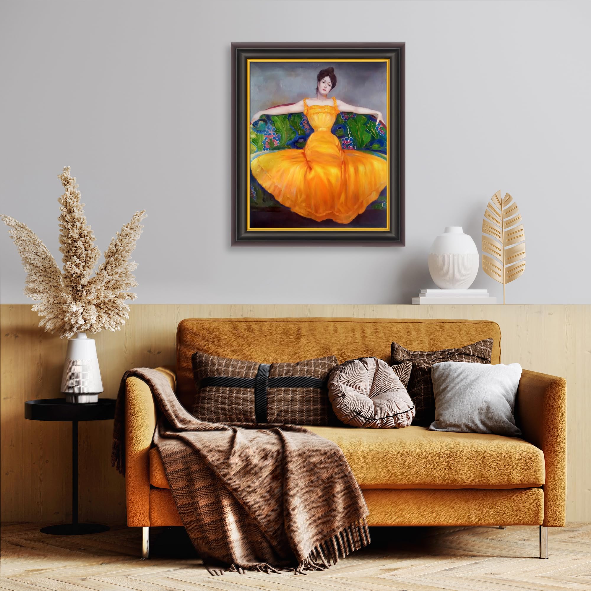 overstockArt Lady in Yellow Dress by Max Kurzweil with Opulent Frame :  Amazon.com.au: Home