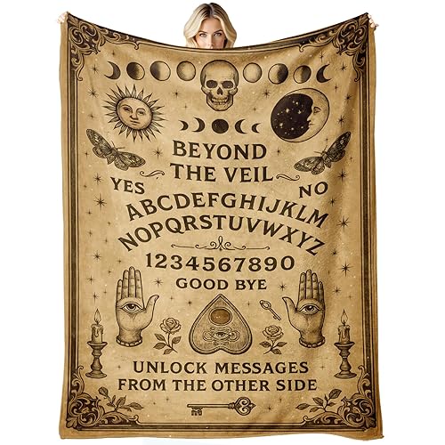 Vintage Gothic Spirit Board Blanket - Witchy Mystical Halloween Throw
