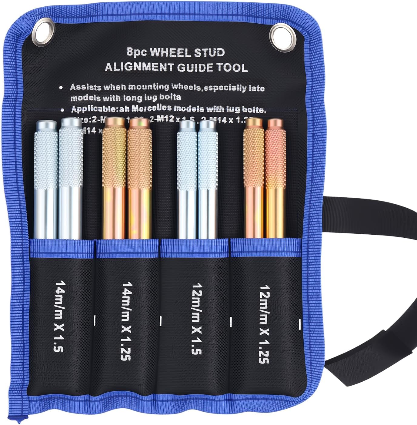 IHOTDER 8PCS Wheel Alignment Tool Kit - Multi-Size Lug Bolt Aligners for Easy Tire Changes, Storage Bag Included