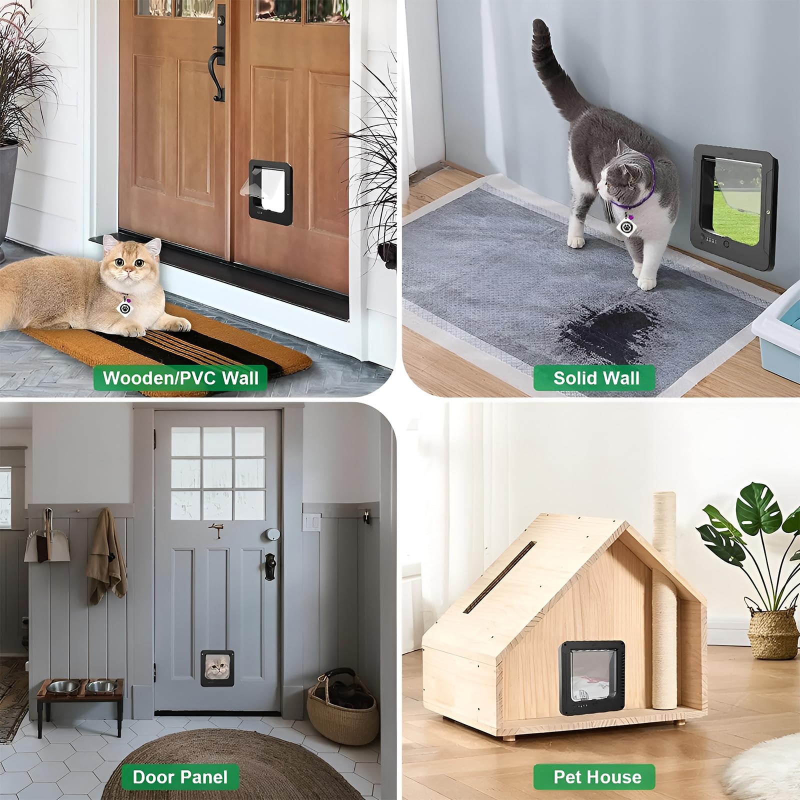 Porte électronique pour chat avec puce et télécommande