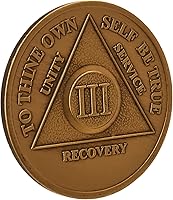 Vista 1 de Bronce AA de 3 años (Alcohólicos Anónimos) – Sobriedad / Sobriedad / Cumpleaños / Aniversario / Recuperación / Medallón / Moneda / Chip